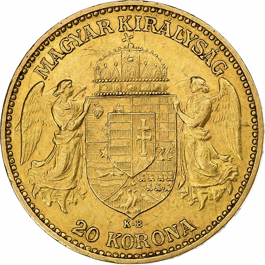 Ungheria, Franz Joseph I, 20 Korona, 1893, Kormoczbanya, Oro, BB+, KM:486