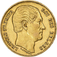 Bélgica, Leopold I, 20 Francs, 20 Frank, 1865, Oro, MBC+, KM:23