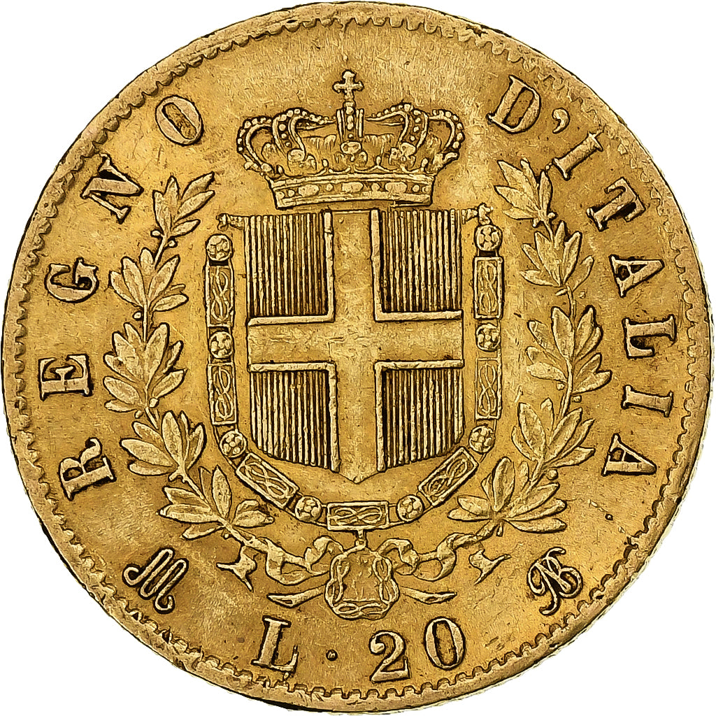 Italie, Vittorio Emanuele II, 20 Lire, 1873, Milan, Or, TTB, KM:10.3