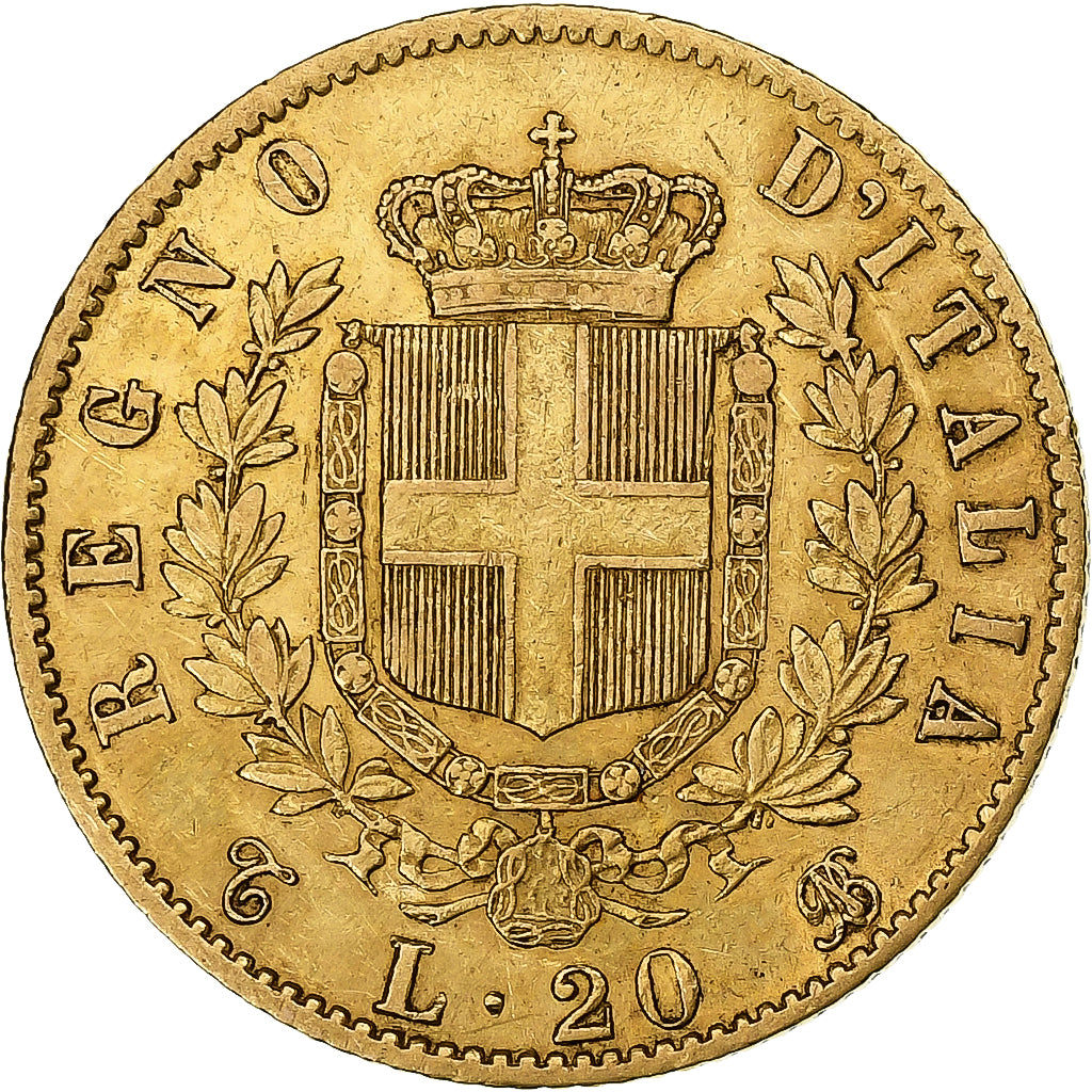 Italie, Vittorio Emanuele II, 20 Lire, 1868, Turin, Or, TTB+, KM:10.1