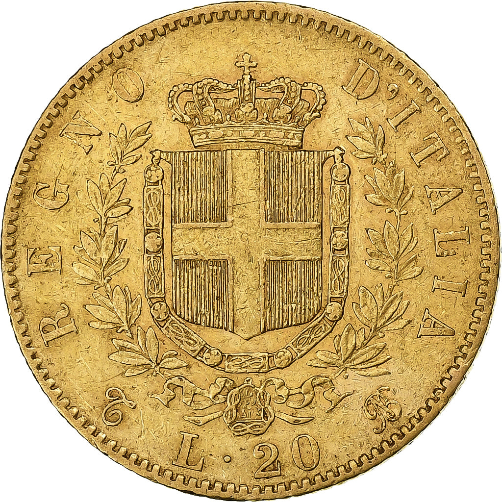 Italie, Vittorio Emanuele II, 20 Lire, 1862, Turin, Or, TTB, KM:10.1