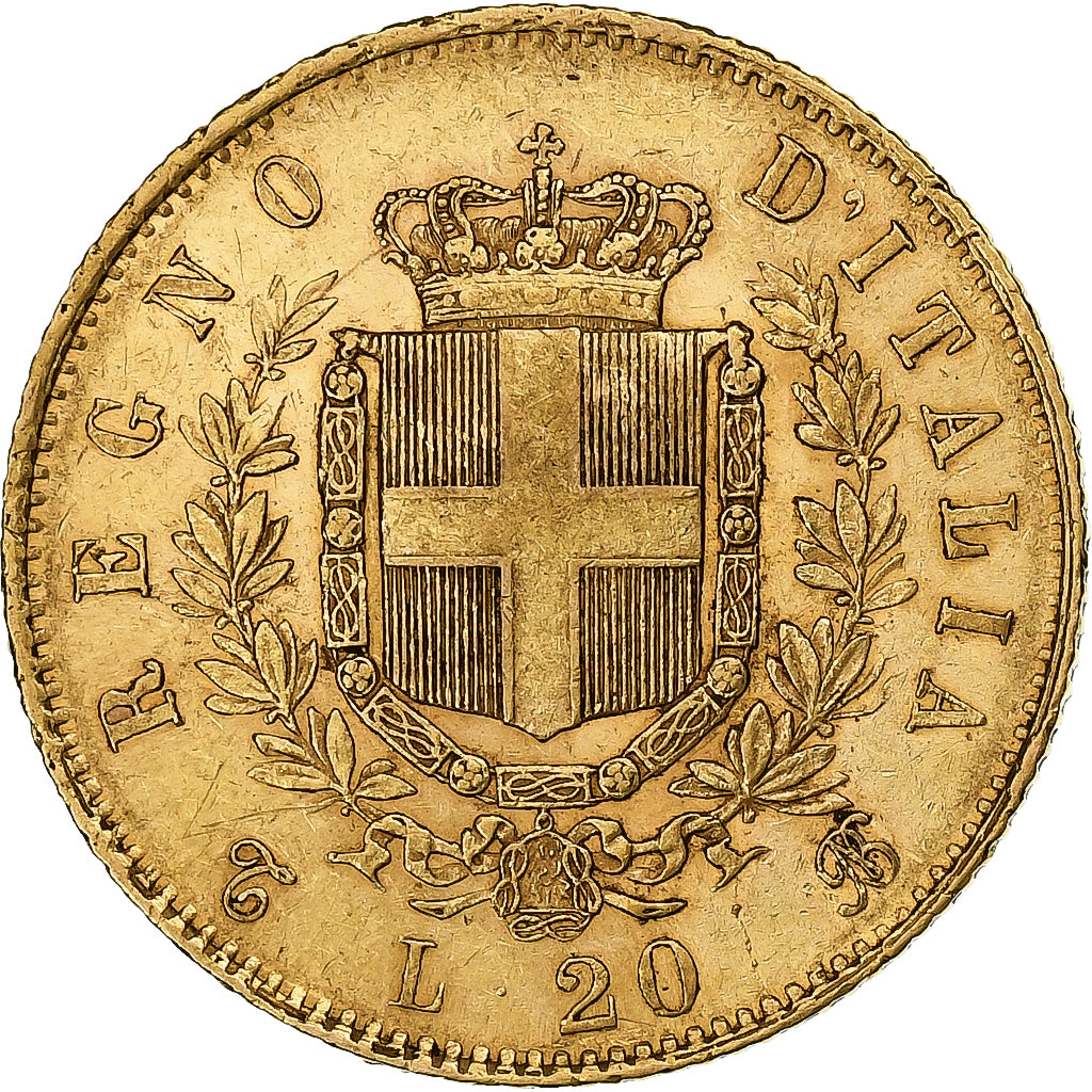 Italie, Vittorio Emanuele II, 20 Lire, 1862, Turin, Or, TTB+, KM:10.1