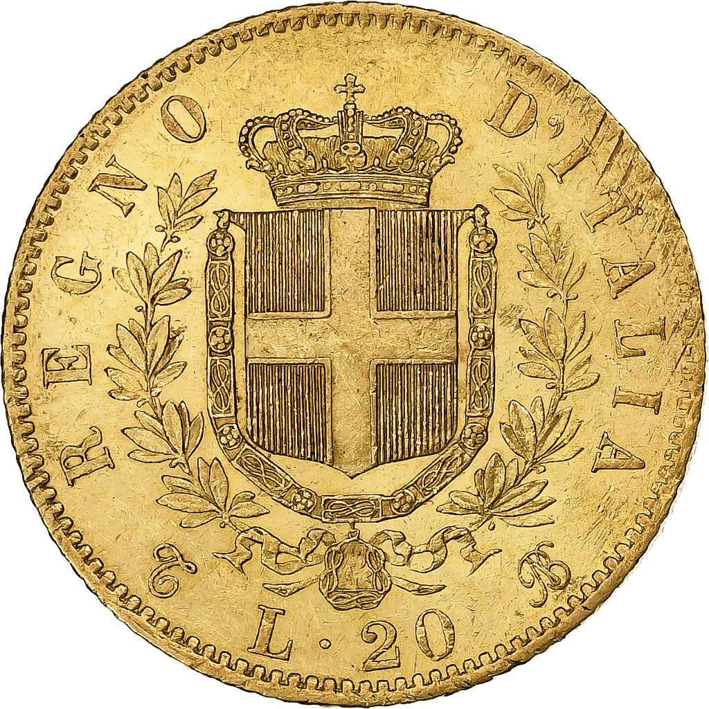 Italie, Vittorio Emanuele II, 20 Lire, 1862, Turin, Or, TTB+, KM:10.1