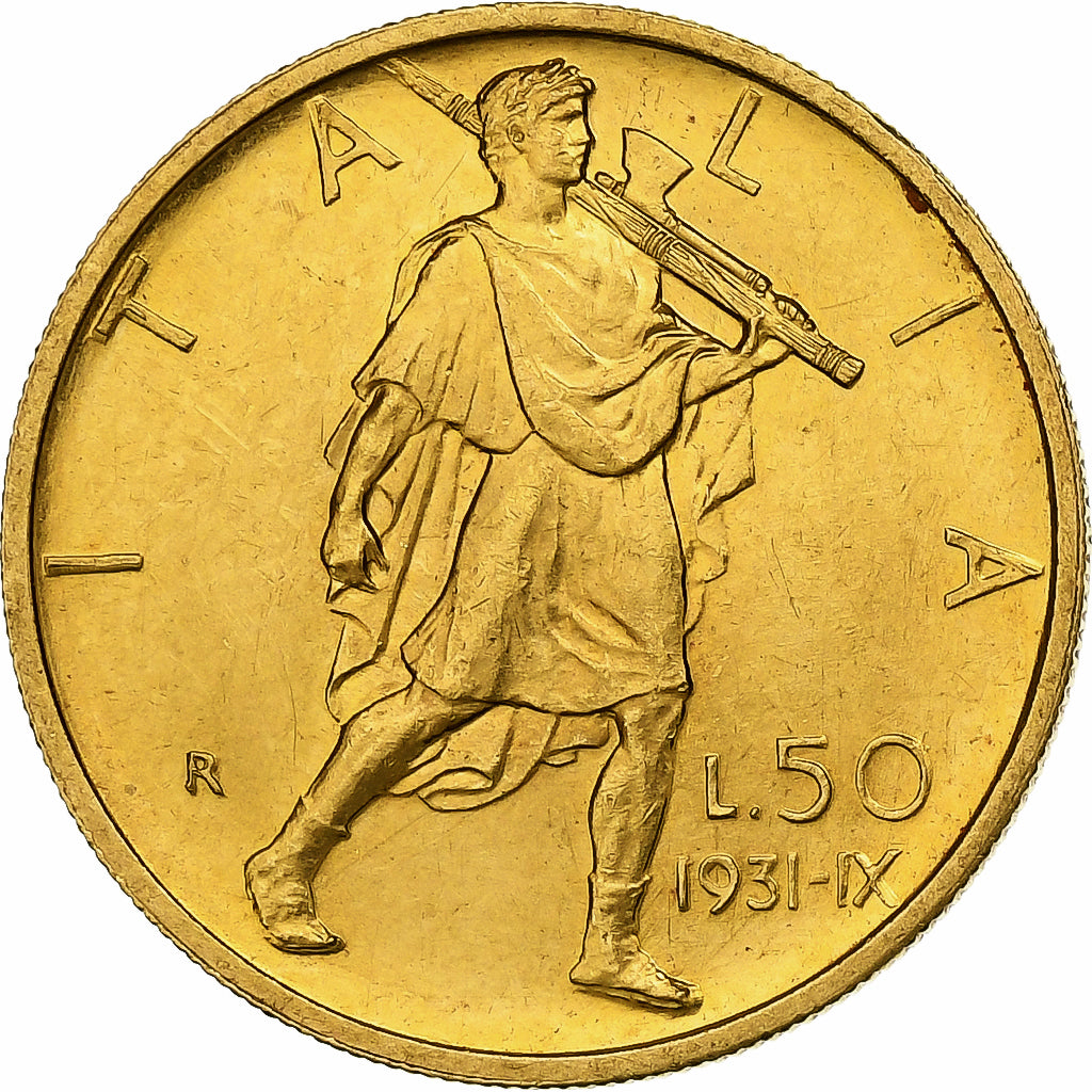 Italy, Vittorio Emanuele III, 50 Lire, 1931, Rome, Gold, MS(60-62), KM:71