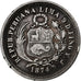 Peru, SOUTH PERU, 1/5 Sol, 1874, Lima, Zilver, ZF, KM:191