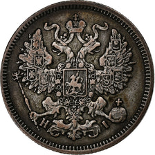 Rússia, Nicholas II, 20 Kopeks, 1869, Saint Petersburg, Prata, EF(40-45)