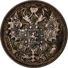 Rusia, Nicholas II, 15 Kopeks, 1909, Saint Petersburg, Plata, MBC, KM:21a.2