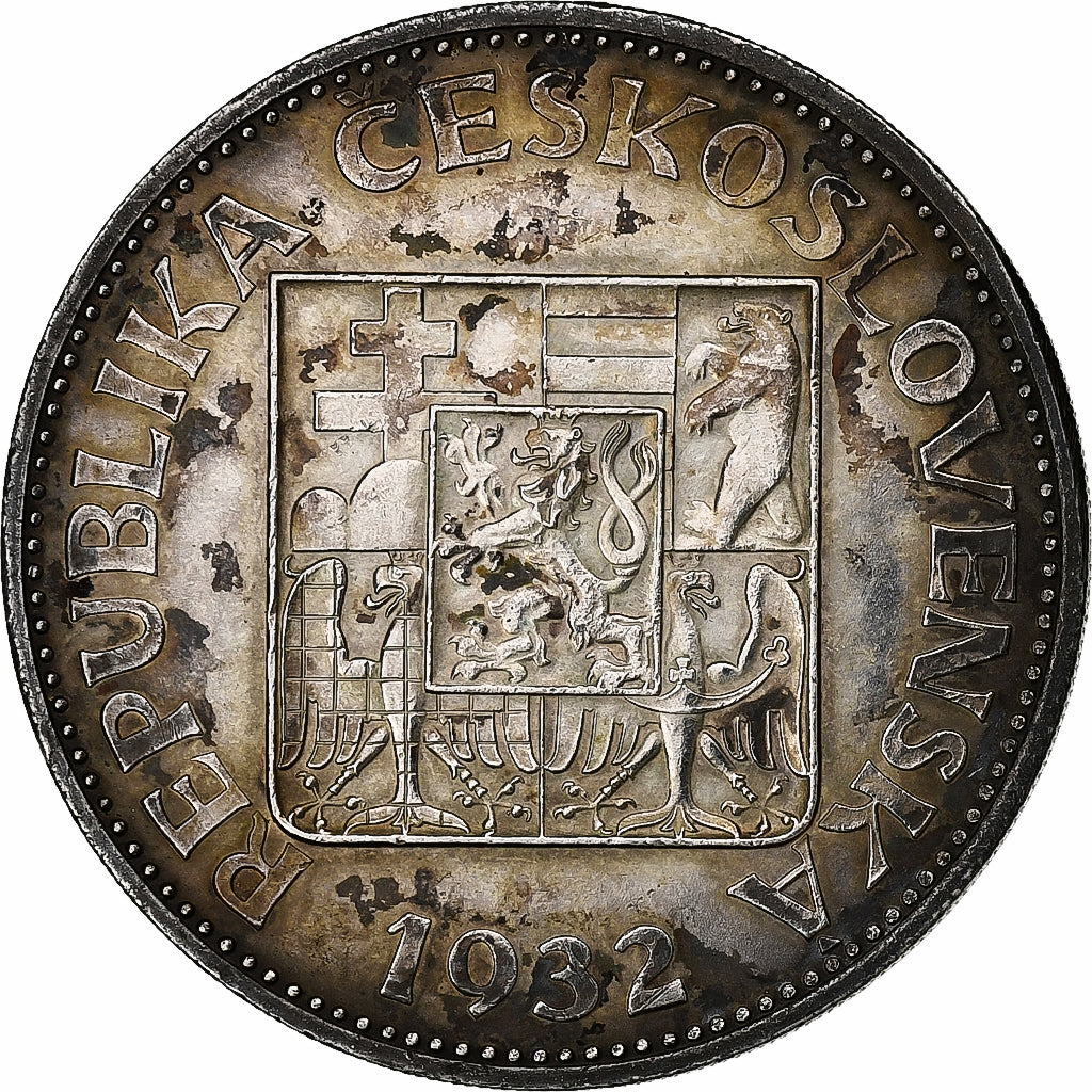Checoslováquia, 10 Korun, 1932, Prata, EF(40-45), KM:15