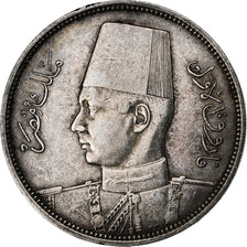 Égypte, Farouk, 5 Piastres, 1939 / AH 1358, British Royal Mint, Argent, TTB