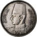 Egito, Farouk, 5 Piastres, 1939 / AH 1358, British Royal Mint, Prata, EF(40-45)