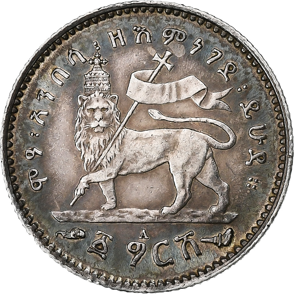 Etiopia, Menelik II, Gersh, 1889, Paris, Argento, BB, KM:12