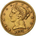 États-Unis, 5 Dollars, Coronet Head, 1898, Philadelphie, Or, TTB, KM:101