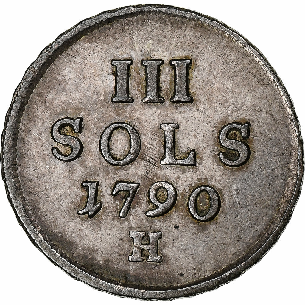 Luxembourg, Leopold II, 3 Sols, 1790, Günzburg, Billon, TTB, KM:16