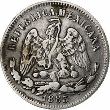 Mexiko, 25 Centavos, 1883, Zacatecas, Silber, S+, KM:406.9