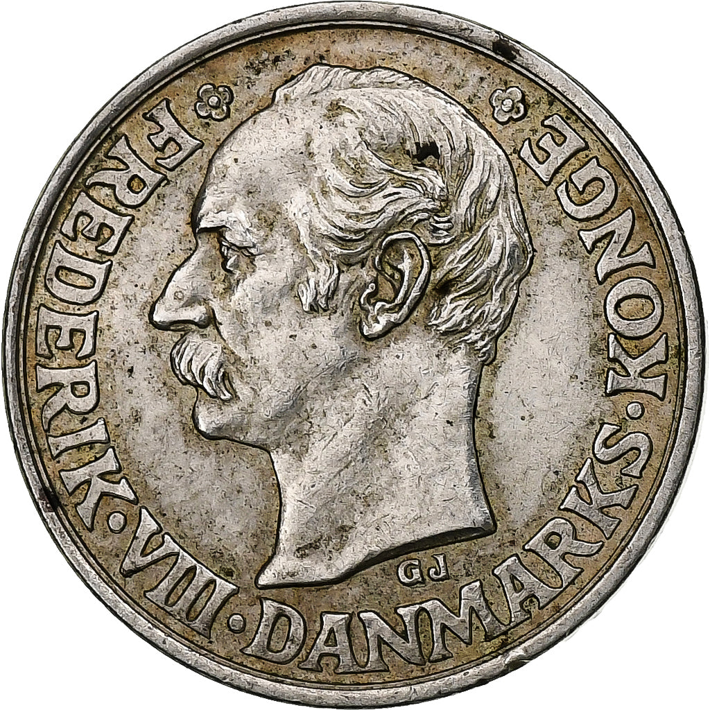 Danimarca, Frederik VIII, 25 Öre, 1907, Copenhagen, Argento, BB, KM:808