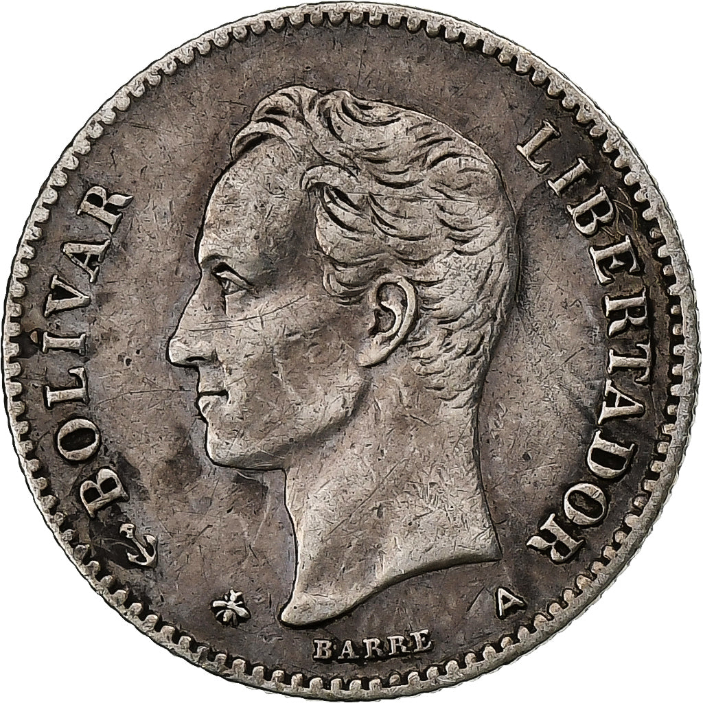 Venezuela, 5 Centavos, Simon Bolivar, 1874, Paris, Argent, TTB, KM:12.2
