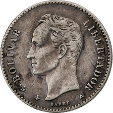 Venezuela, 5 Centavos, Simon Bolivar, 1874, Paris, Argent, TTB, KM:12.2