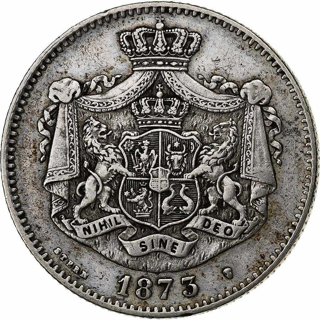 Romania, Carol I, 2 Lei, 1873, Argento, MB+, KM:8