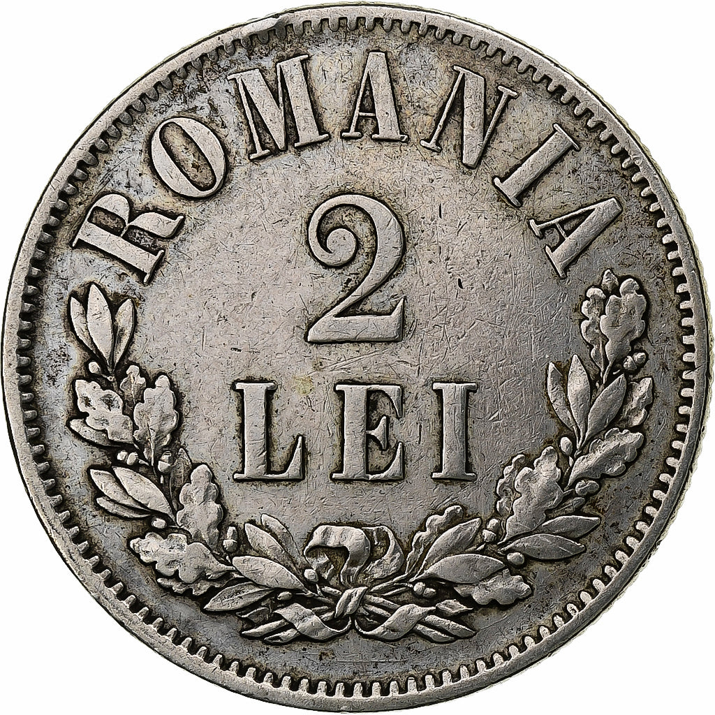 Romania, Carol I, 2 Lei, 1873, Argento, MB+, KM:8