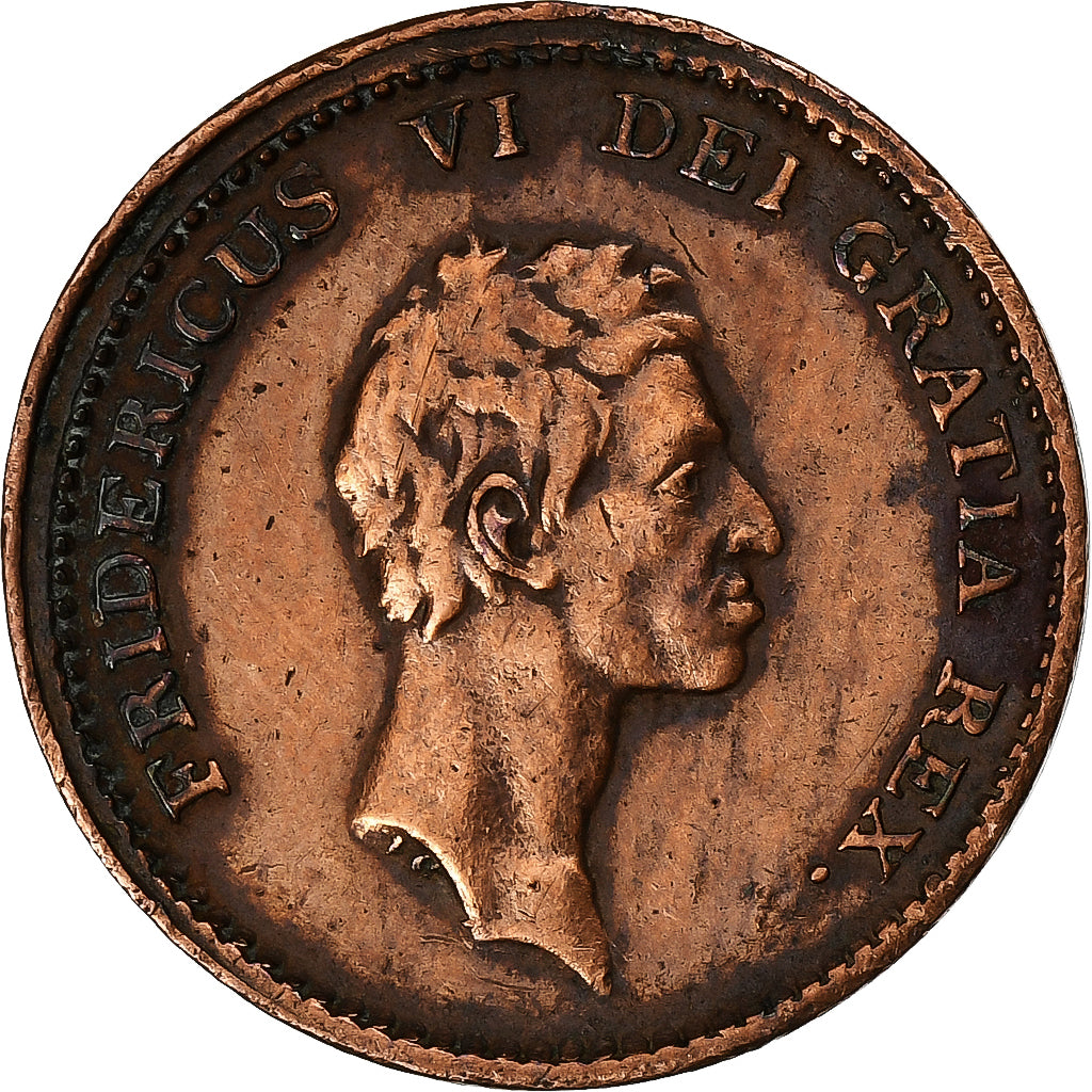 Dania, Frederik VI, Rigsbankskilling, 1813, Miedź, EF(40-45), KM:680