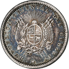 Uruguay, 10 Centesimos, 1877, Uruguay Mint, Plata, MBC, KM:14