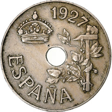 Spagna, Alfonso XIII, 25 Centimos, 1927, Rame-nichel, BB, KM:742