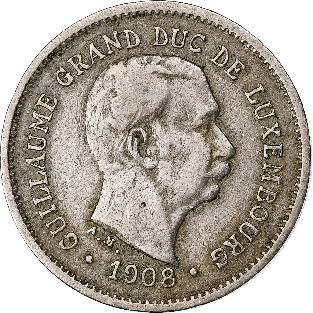 Luxemburgo, William IV, 5 Centimes, 1908, Cobre - níquel, MBC, KM:26