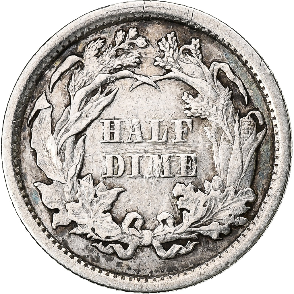 États-Unis, Half Dime, Seated Liberty, 1861, Philadelphie, Argent, TB+, KM:91