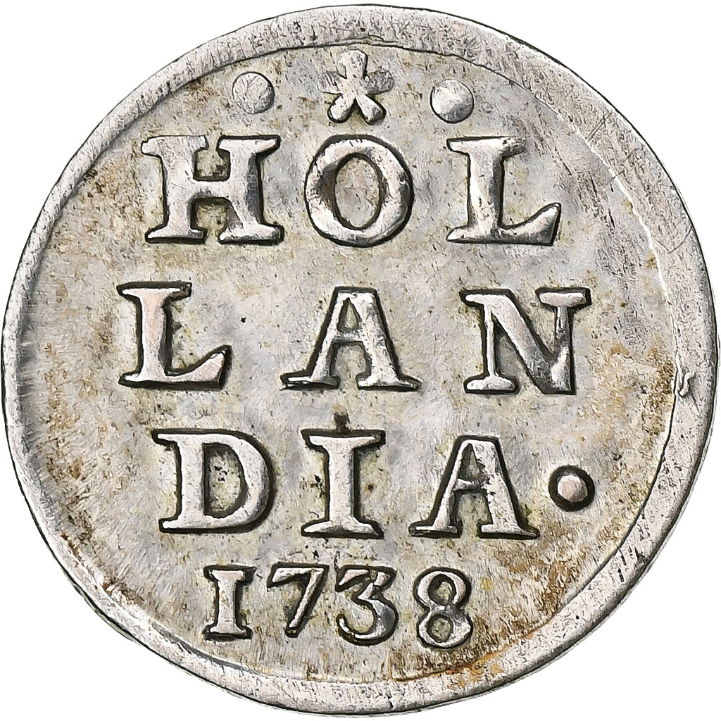 Netherlands, HOLLAND, Stuiver, Broom, 1738, Dordrecht, Silver, AU(50-53), KM:91