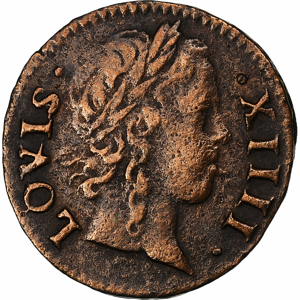 France, Louis XIV, Denier Tournois, 1649, Paris, Copper, EF(40-45), Gadoury:70