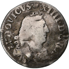 France, Louis XIV, 4 Sols des Traitants, 1675, Vimy, Silver, VF(20-25)