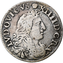 France, Louis XIV, 4 Sols des Traitants, 1676, Vimy, Silver, VF(30-35)