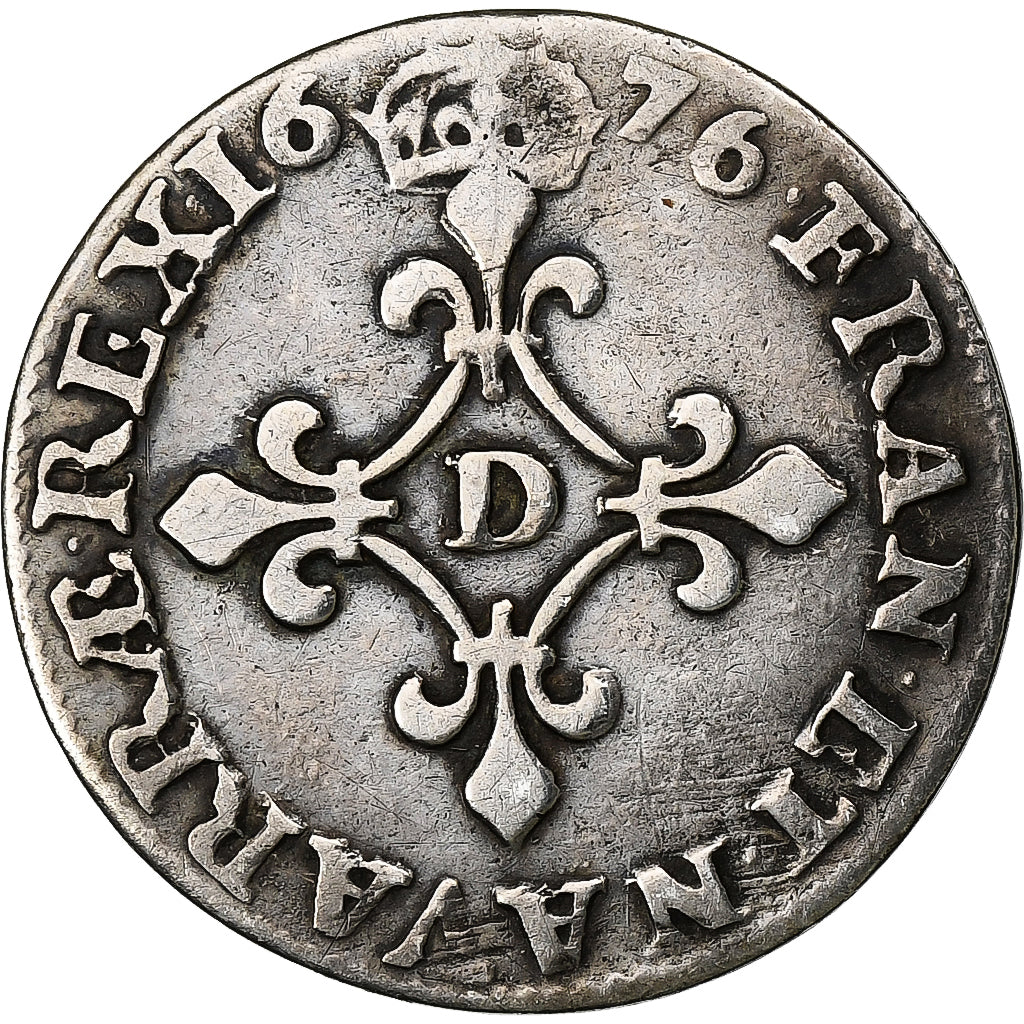 France, Louis XIV, 4 Sols des Traitants, 1676, Vimy, Silver, VF(30-35)