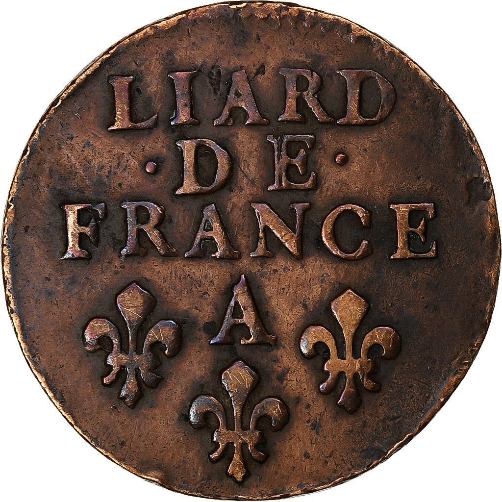 Francia, Louis XIV, Liard de France, 1693, Paris, Rame, BB, Gadoury:81, KM:284.1
