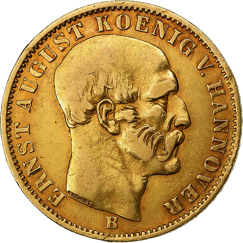 German States, HANNOVER, Ernst August, 5 Thaler, 1849, Hannover, Gold