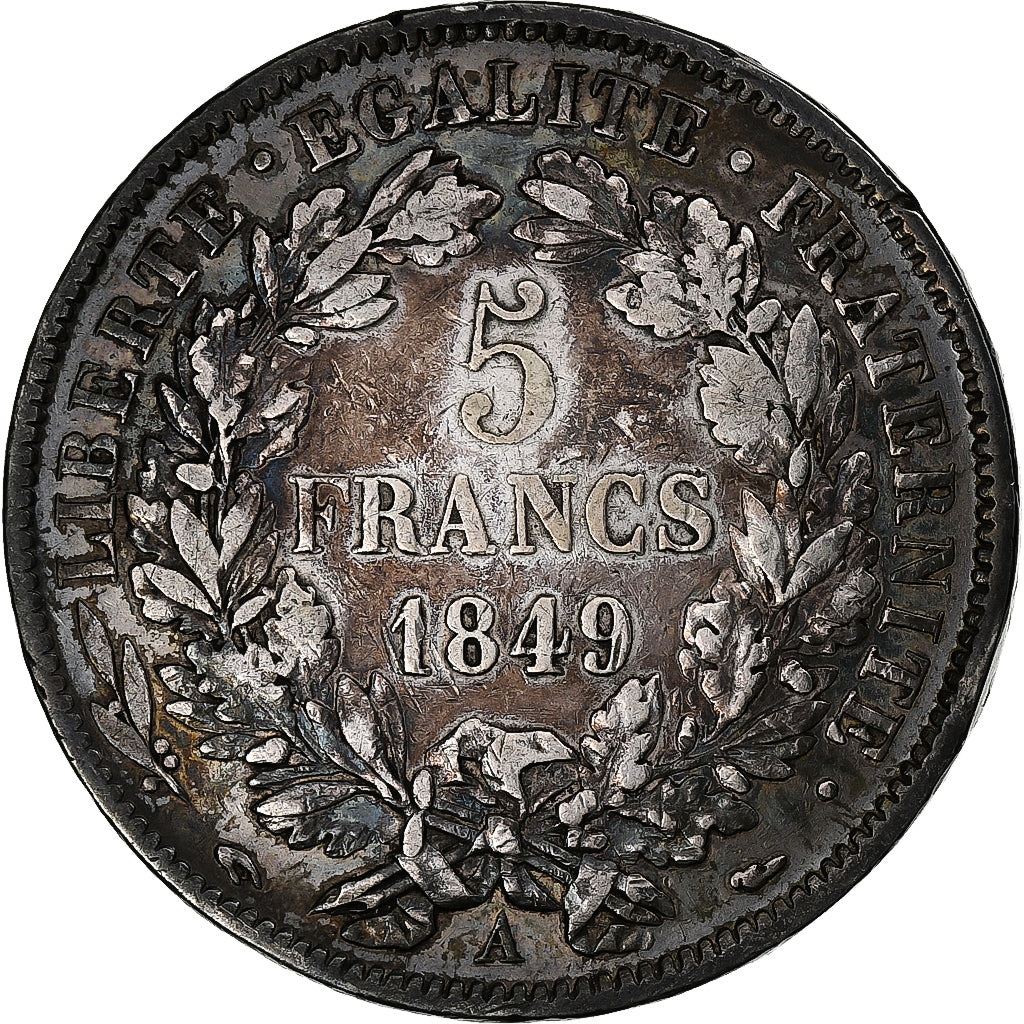 France, 5 Francs, Cérès, 1849, Paris, Silver, AU(50-53), Gadoury:719, KM:761.1