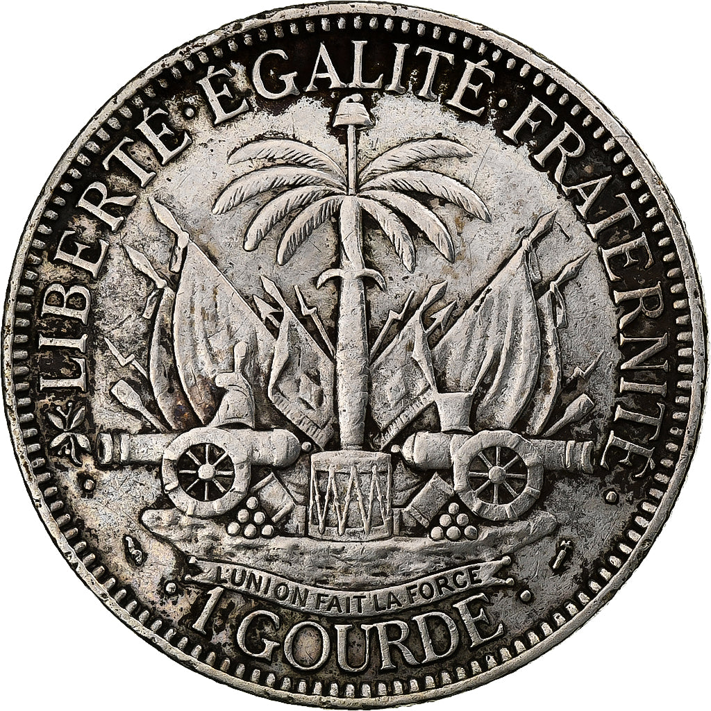 Haiti, Gourde, 1881, Silver, EF(40-45), KM:46