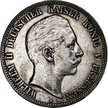 German States, PRUSSIA, Wilhelm II, 5 Mark, 1906, Berlin, Silver, EF(40-45)