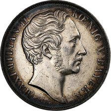 German States, BAVARIA, Maximilian II, 2 Gulden, 1855, Silver, AU(50-53), KM:848