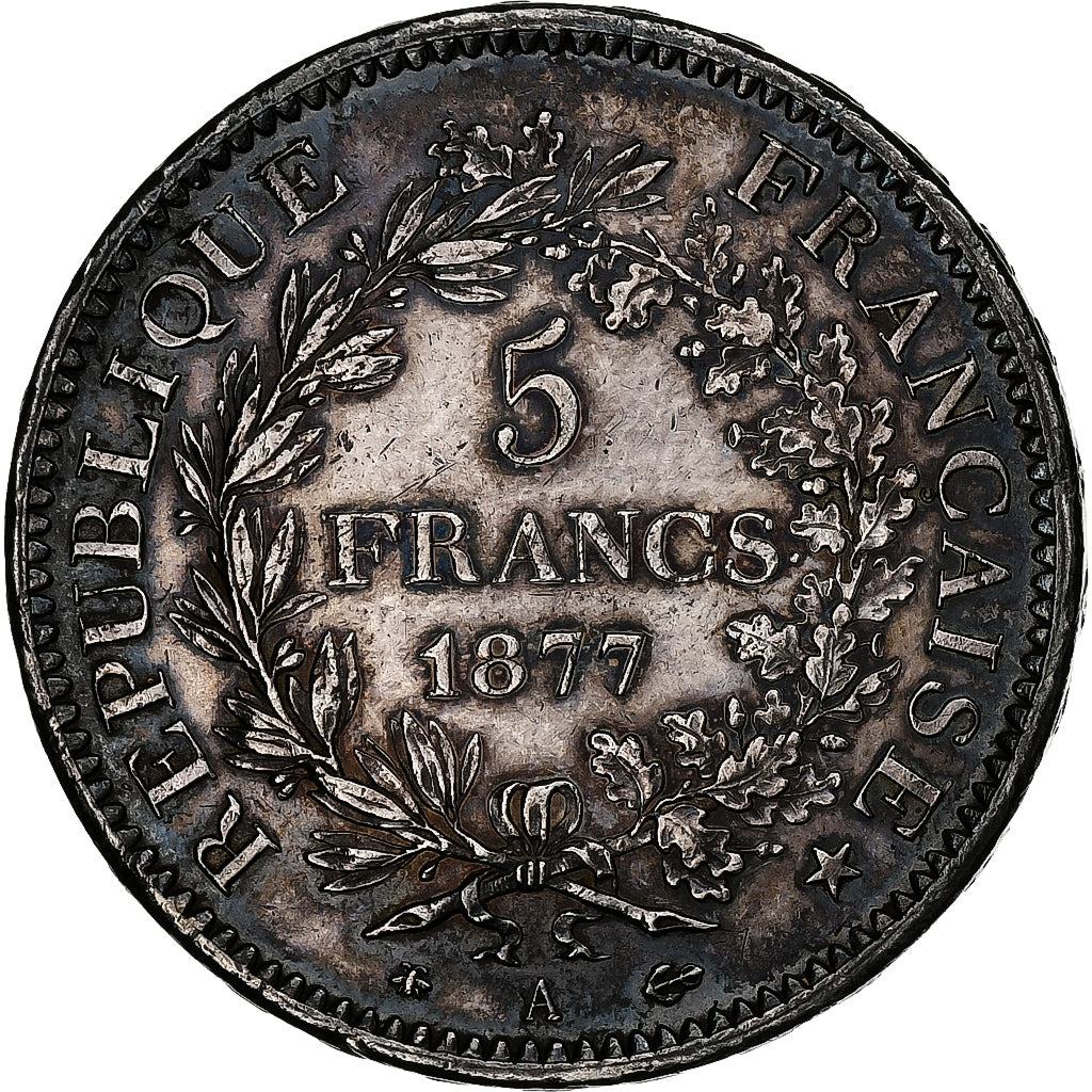 Francia, 5 Francs, Hercule, 1877, Paris, Argento, SPL-, Gadoury:745a, KM:820.1