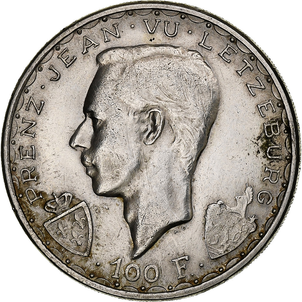 Luxembourg, Charlotte, 100 Francs, 1946, Silver, AU(50-53), KM:49