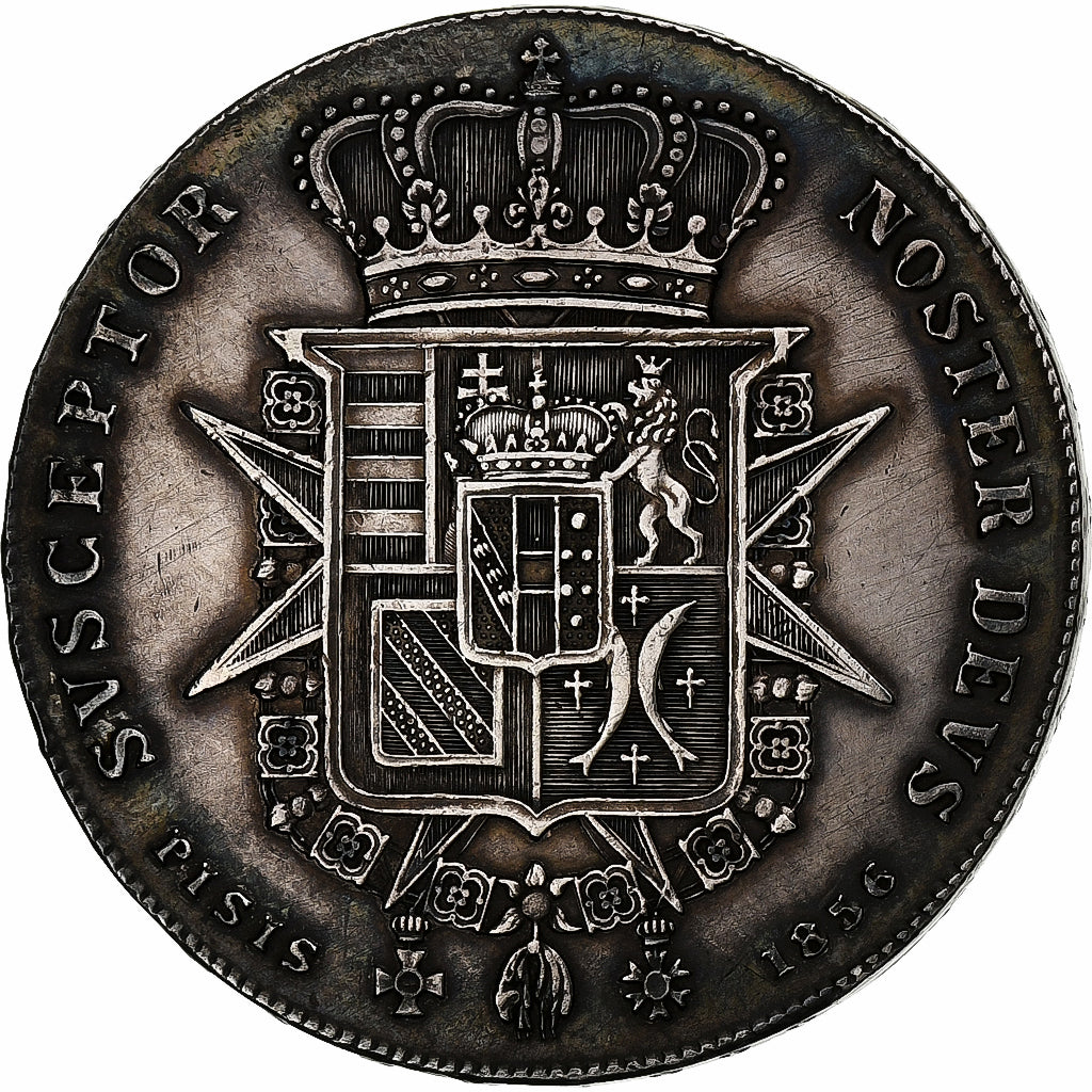 ITALIAN STATES, TUSCANY, Leopold II, Quattro (4) Fiorini, 1856, Silver