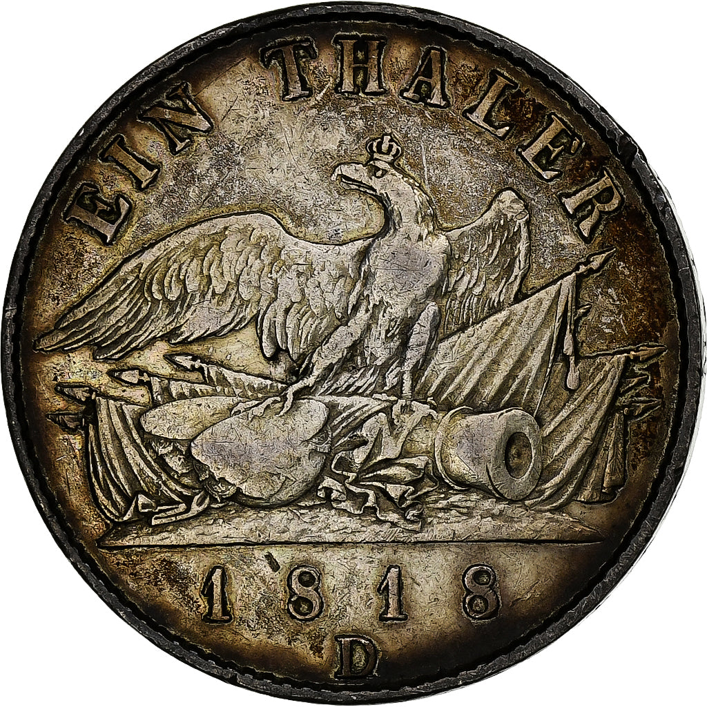 German States, PRUSSIA, Friedrich Wilhelm III, Thaler, 1818, Munich, Silver