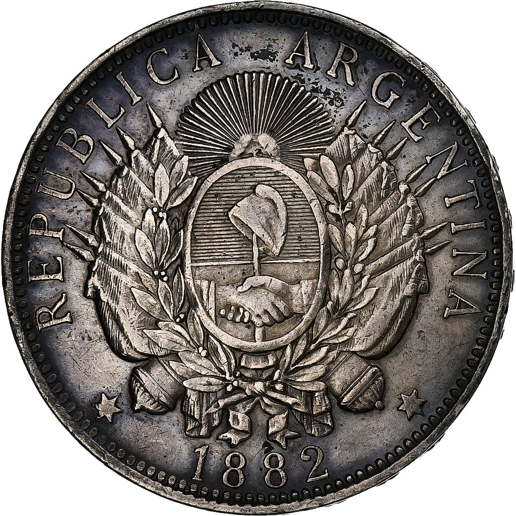 Argentina, Peso, 1882, Silver, EF(40-45), KM:29