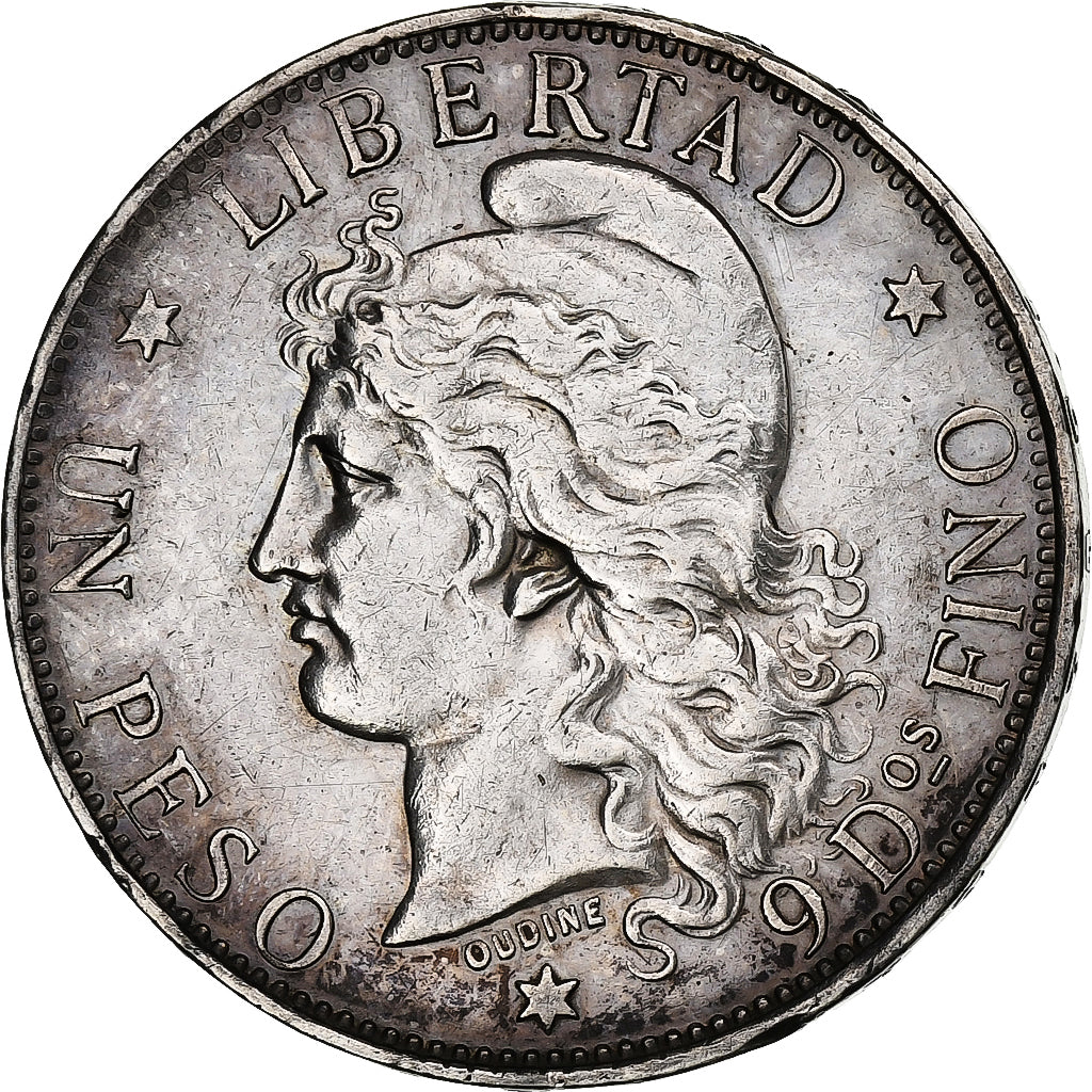 Argentina, Peso, 1882, Silver, EF(40-45), KM:29