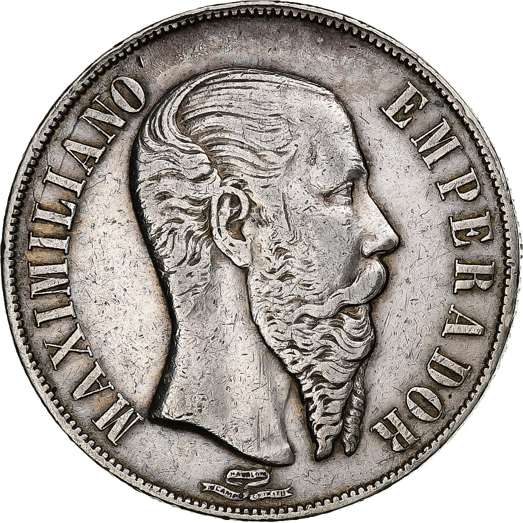 Mexique, Maximilian, Peso, 1866, Mexico City, Argent, TB+, KM:388.1