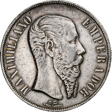 Mexique, Maximilian, Peso, 1866, Mexico City, Argent, TB+, KM:388.1
