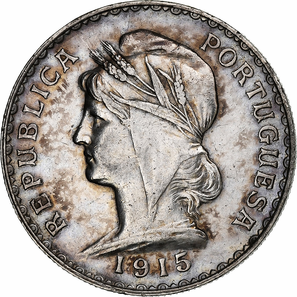 Portugal, Escudo, 1915, Silver, AU(50-53), KM:564