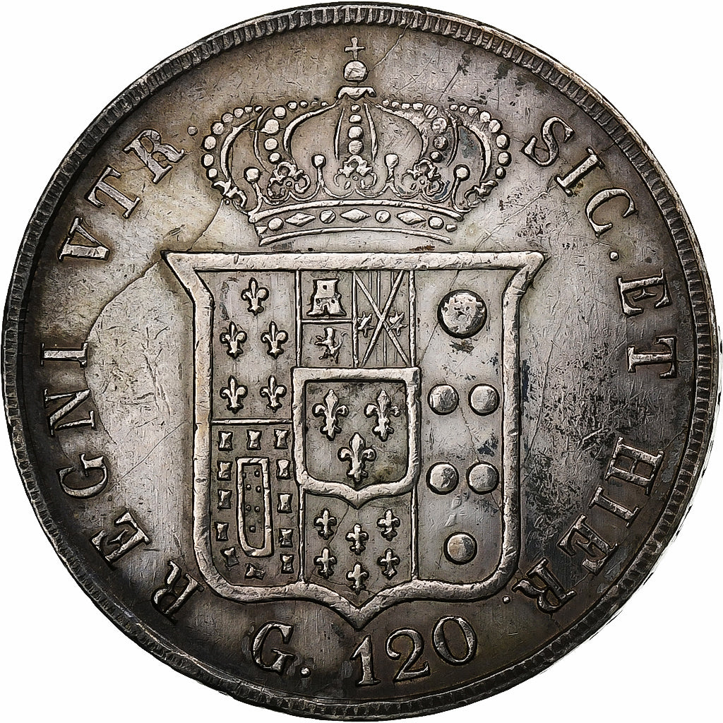 ITALIAN STATES, NAPLES, Ferdinando II, 120 Grana, 1856, Naples, Silver