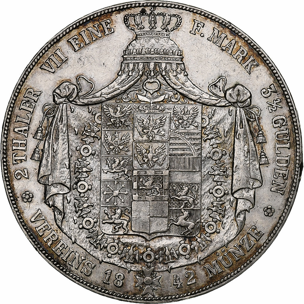 German States, PRUSSIA, Friedrich Wilhelm IV, 2 Thaler, 3-1/2 Gulden, 1842